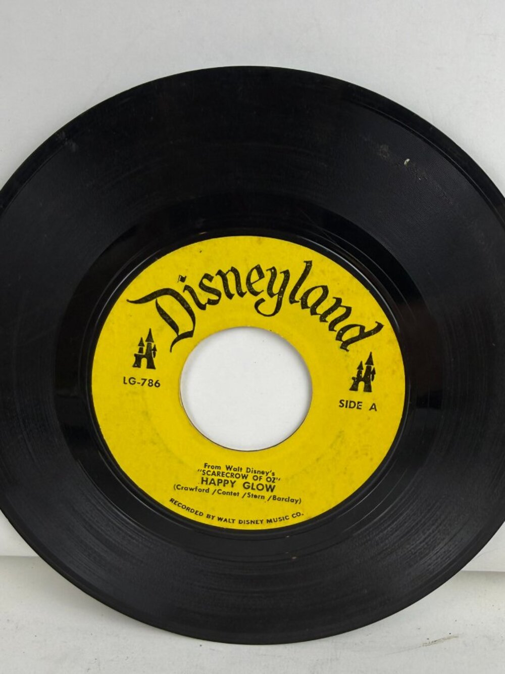 Disneyland Records LG-786 45 RPM Happy Glow Scarecrow of Oz Vintage 7" Vinyl